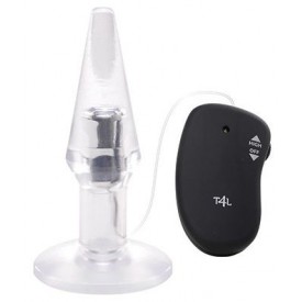 Прозрачная пробка с вибрацией VIBRATING PLUG JAMMY JELLY ANAL POINT OF PLEASURE MEDIUM - 14,5 см.