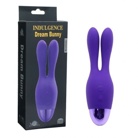 Фиолетовый вибратор INDULGENCE Rechargeable Dream Bunny - 15 см.